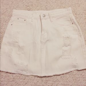 NWOT White Denim High Waisted Skirt